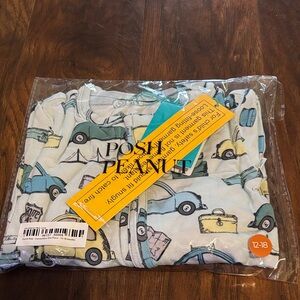 Posh Peanut Blue Travel Bug Onesie Pajamas